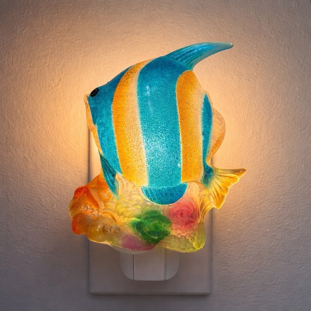 Midwest Seasons Tropical Angel Fish Night Light Home Decor Beach Coastal Sea